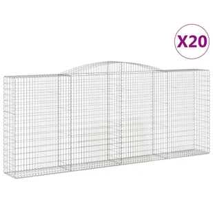 vidaXL Gabiony z wysokim łukiem 20 szt. 400x50x160/180cm Ocynkowane żelazo - Ogrodzenia - miniaturka - grafika 1