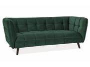 Sofy i kanapy - Signal Pikowana sofa w kolorze zielonym CASTELLO 3 VELVET, nogi kolor wenge, tap. bluvel 78 - miniaturka - grafika 1