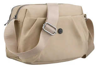 Torebka damska listonoszka PETERSON mała na ramię kieszonki na suwak beżowa - Torebki damskie Torebka damska listonoszka PETERSON mała na ramię kieszonki na suwak beżowa - Torebki damskie - miniaturka - grafika 1