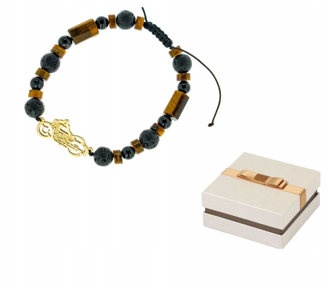 Bransoletka Złota z Kamieniami Motocykl Motor Chopper BZ100