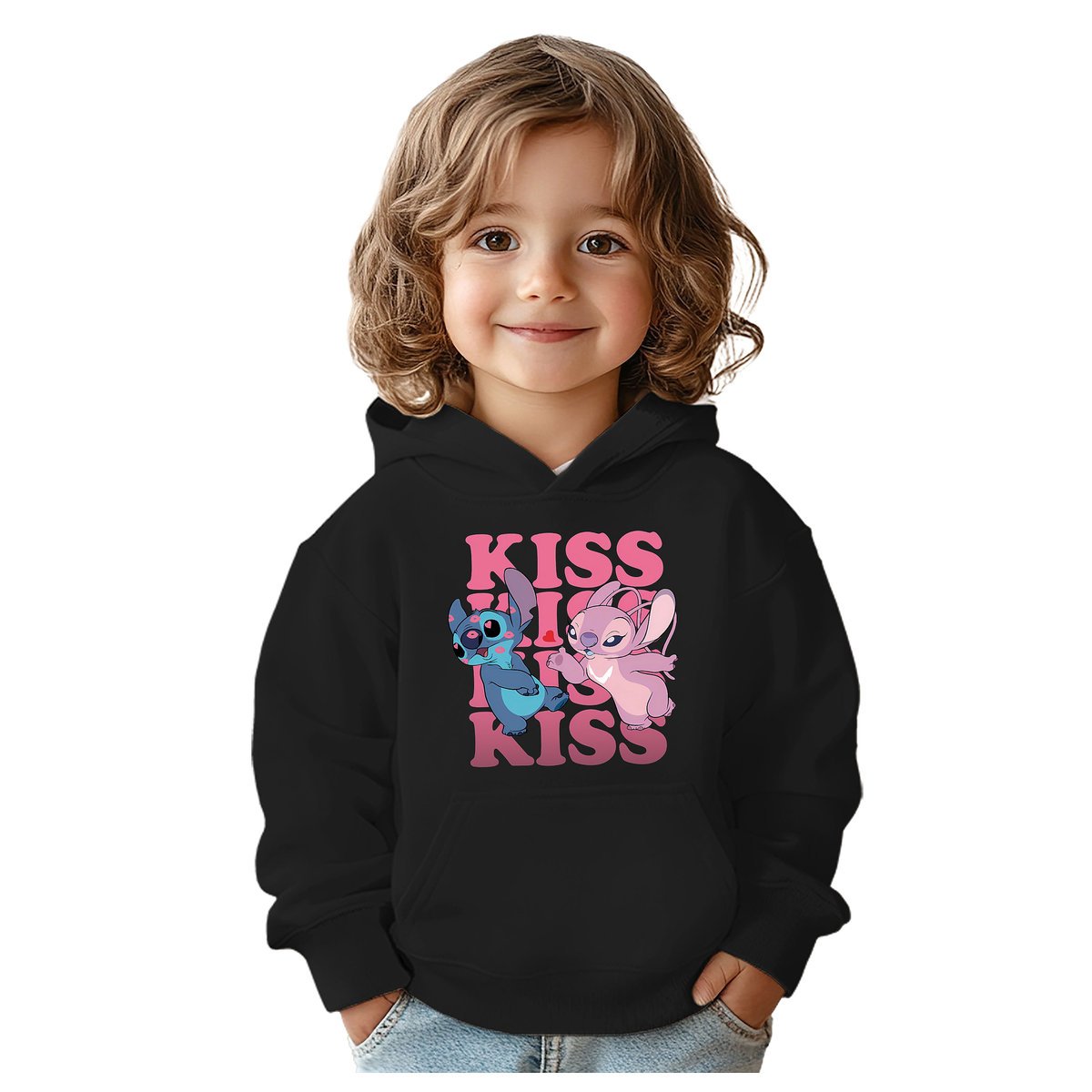 BLUZA DZIECIĘCA STITCH ANGEL ANDZIA KISS 104 Z KAPTUREM BAWEŁNIANA