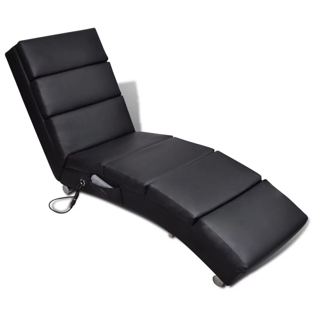 vidaXL Elektryczny fotel do masażu, czarny