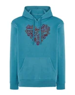 Bluzy męskie - Bluza z kapturem Serce z Instrumentów Muzyka Niebieska L - miniaturka - grafika 1