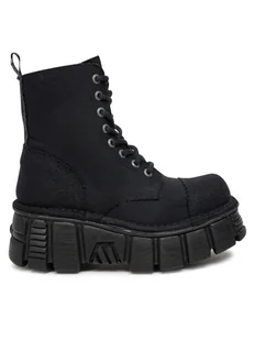 NEW ROCK Glany M-MILI083C-RC7 Czarny - Glany damskie - miniaturka - grafika 1