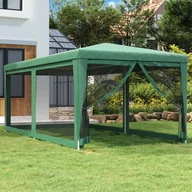 Pawilony ogrodowe - Namiot imprezowy z 6 ściankami z siatki, zielony, 3x6 m, HDPE - miniaturka - grafika 1