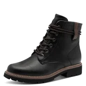 Botki damskie - Tamaris Damskie sztyblety Lace Boot Flat 1-25262-45, czarne, rozmiar 37 EU, czarny, 37 EU - miniaturka - grafika 1