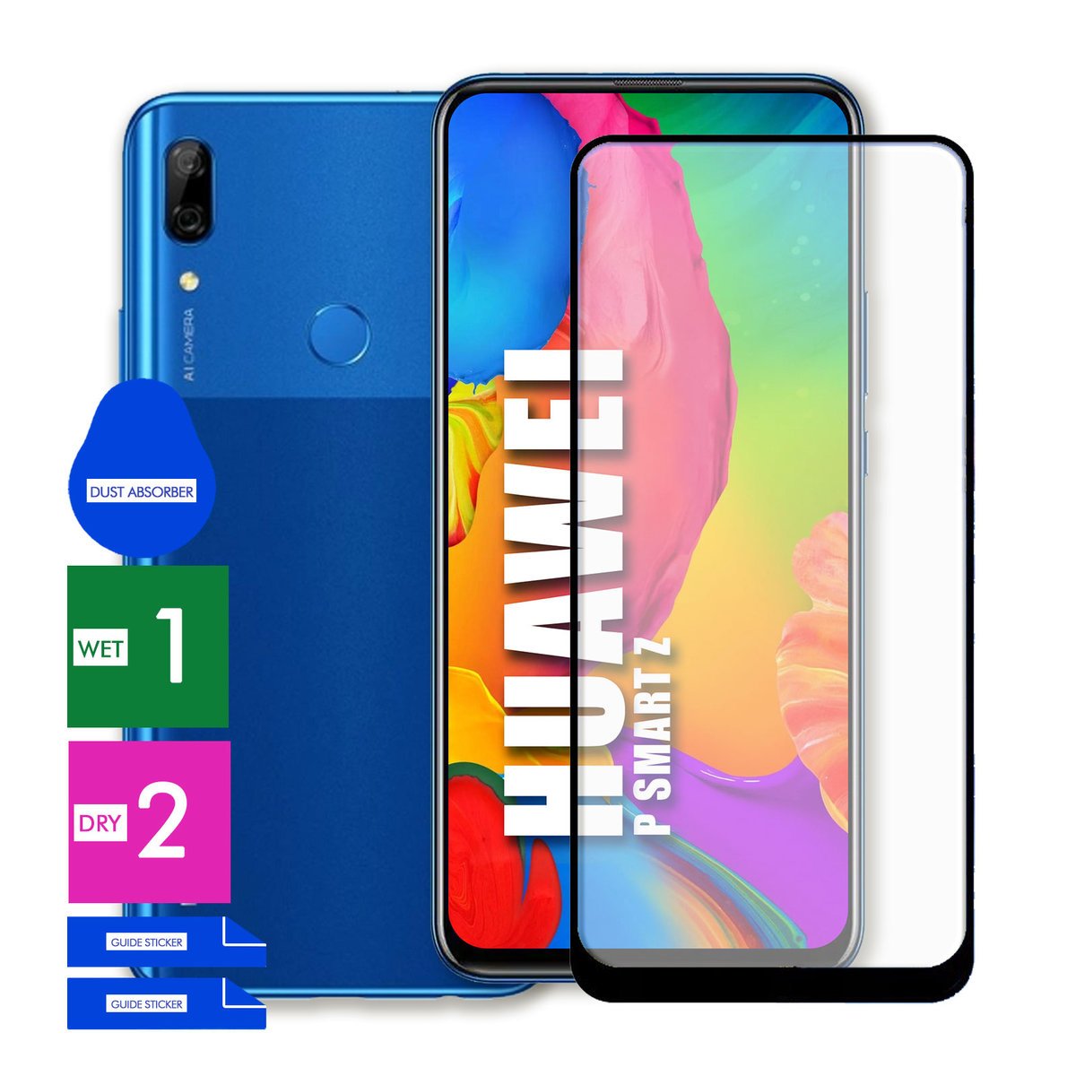 SZKŁO OCHRONNE DO HUAWEI P SMART Z HARTOWANE 9H PEŁNE CAŁY EKRAN 5D JAKOŚĆ