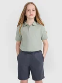 Koszulki dla dziewczynek - 4F Koszulka polo dziecięca - zielona 164 (13-14 lat) - miniaturka - grafika 1