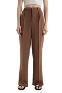 Spodnie damskie - DeFacto Damskie spodnie do biegania z dzianiny na co dzień – standardowy krój, spodnie do joggingu, damskie spodnie do joggingu, dres do joggingu, brązowy, 36 - miniaturka - grafika 1