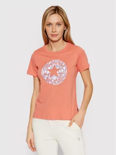 Koszulki sportowe damskie - Converse T-Shirt 10022955-A03 Pomarańczowy Standard Fit - grafika 1