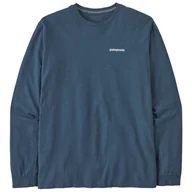 Koszulki sportowe męskie - Koszulka męska Patagonia P-6 Logo Responsibili Tee LS Rozmiar: S / Kolor: niebieski - miniaturka - grafika 1
