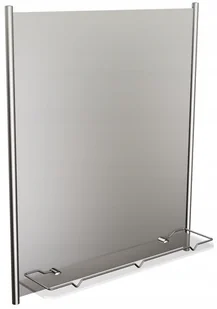 Lustro z oprawą i półką 53x60 cm Chrom LRP01 - Lustra - miniaturka - grafika 1