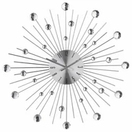 Zegary - Atmosphera Créateur d'intérieur Atmosphera Créateur dintérieur Okrągły zegar ścienny dekoracja nowoczesnych pomieszczeń designerski zegar kolor srebrny z kryształami B018EF4EI6 - miniaturka - grafika 1