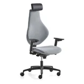 Podnóżki, podpórki, podkładki - Krzesło biurowe HYRRAY, wysokie oparcie, niebieskoszary - miniaturka - grafika 1