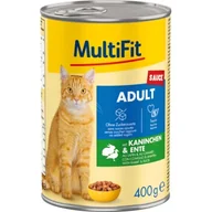 Mokra karma dla kotów - MultiFit Adult Sauce Królik z kaczką 24x400 g - miniaturka - grafika 1