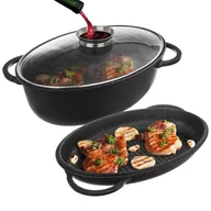 Brytfanny - Orion Brytfanna 3W1 Granitowa / Garnek Z Pokrywą Patelnia Grillowa 10 L Grande - miniaturka - grafika 1