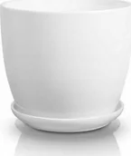 Donice - Polnix Doniczka ceramiczna z podstawką biała 21 cm - miniaturka - grafika 1