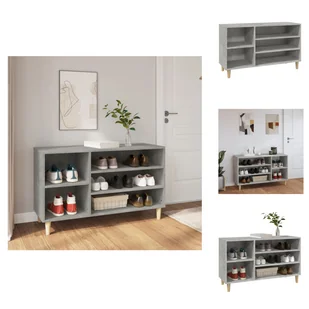 vidaXL Stojak na buty betonowy szary 102x36x60 cm materiał drewnopochodny - Stojaki i szafki na buty - Szafki na buty - miniaturka - grafika 1