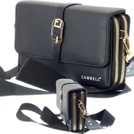 Torebki damskie - Wyjściowa Torebka Damska Na Ramię Pozioma Kopertówka Czarna Wieczorowa - miniaturka - grafika 1