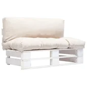 Ławki ogrodowe - vidaXL Sofa ogrodowa z palet z piaskowymi poduszkami, sosna FSC - miniaturka - grafika 1