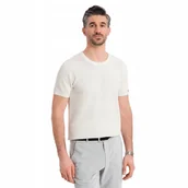 Koszulki męskie - Dzianinowa koszulka męska z drobną strukturą biała OM-TSCT-0244 V1 roz. XXL - miniaturka - grafika 1