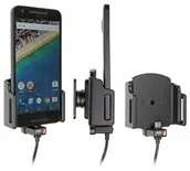 Uchwyty samochodowe do telefonów - Uchwyt uniwersalny regulowany do Apple iPhone 15 w futerale lub etui o wymiarach: 62-77 mm (szer.), 6-10 mm (grubość) z wbudowanym kablem USB-C oraz ładowarką samochodową - miniaturka - grafika 1