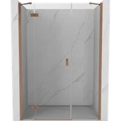 Ścianki i drzwi prysznicowe - Mexen Mist-H drzwi prysznicowe uchylne lewe 140 cm, transparent, miedź szczotkowana - 8A5-140-001-65-00-L - miniaturka - grafika 1