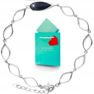 Bransoletki - Noc kairu bransoletka srebrna biżuteria rodowana z kamieniami srebro 925 - miniaturka - grafika 1