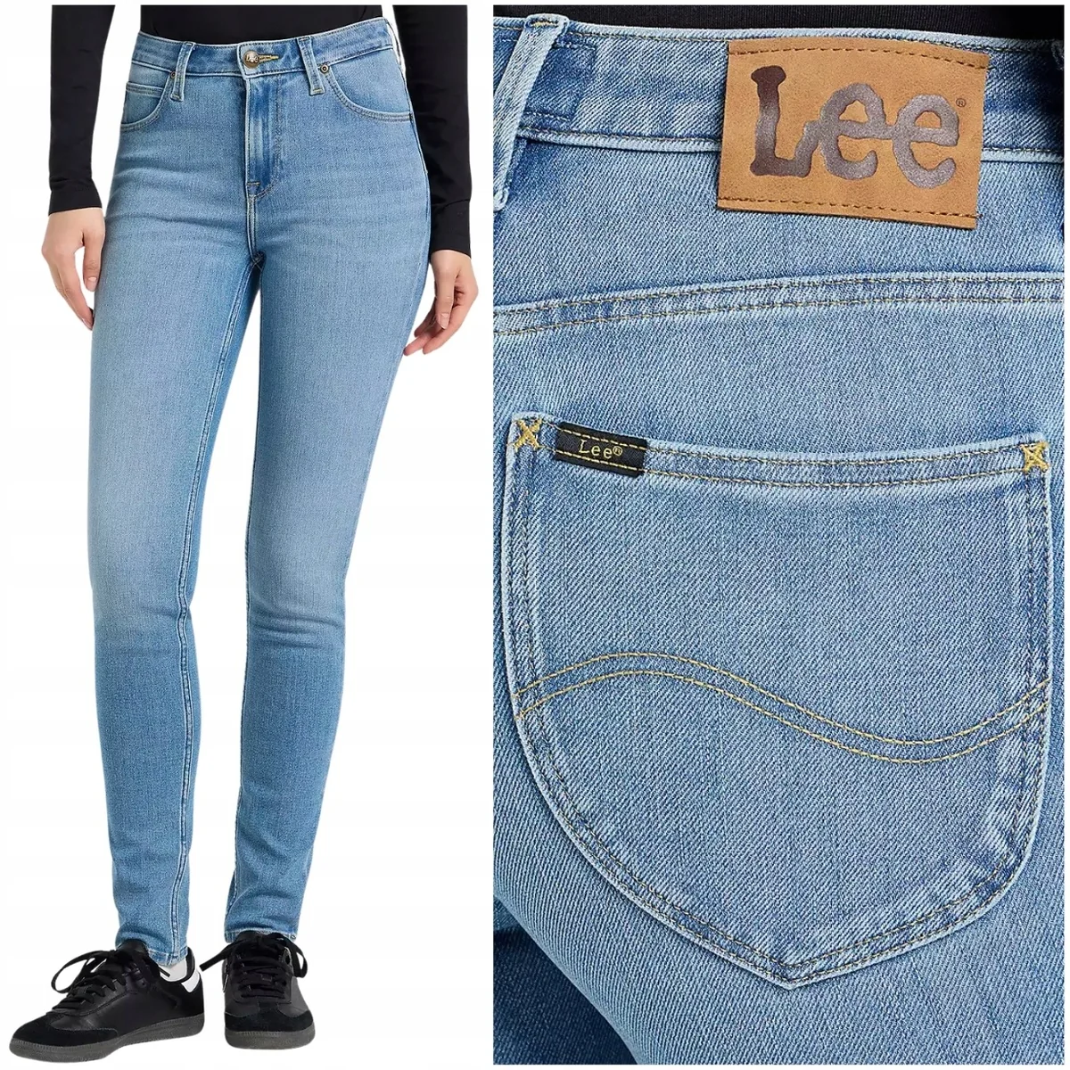 Lee Scarlett High FreshFrost wysokie damskie spodnie jeansowe rurki W31 L33