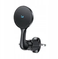 Uchwyty samochodowe do telefonów - Uchwyt samochodowy Wozinsky WCT5-6S4Y z ładowarką indukcyjną Qi/MagSafe 15W na kratkę nawiewu - czarny - miniaturka - grafika 1