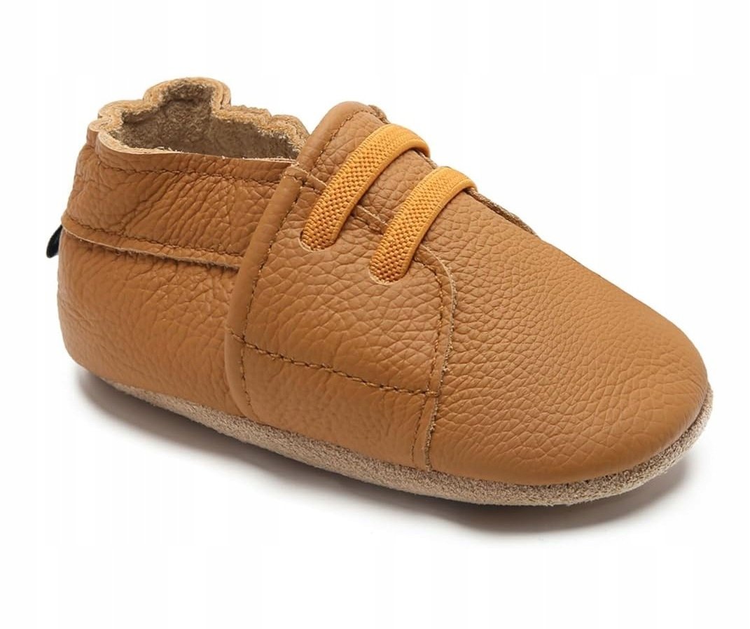 KAPCIE DZIECIĘCE BAREFOOT skórzane 25 miękkie elastyczne brązowe