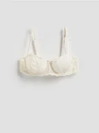Biustonosze - Reserved - Miękki biustonosz z fiszbinami - złamana biel - miniaturka - grafika 1