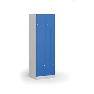 Szafka ubraniowa Z, 4 szafki, 1850 x 600 x 500 mm, zamek cylindryczny, drzwi niebieskie - Szafki biurowe - miniaturka - grafika 1