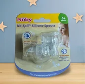 Smoczki uspokajające - Ustnik miękki Nuby silikon 6m+ 2szt. - miniaturka - grafika 1