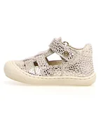 Buciki dla niemowląt - Naturino Skórzane półsandały "Bede" w kolorze srebrno-kremowym - miniaturka - grafika 1