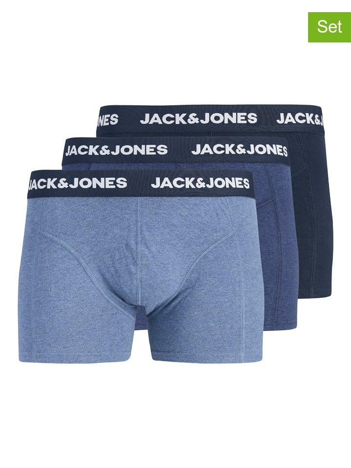 Jack & Jones Bokserki (3 pary) w kolorze błękitno-niebiesko-granatowym
