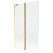 Parawany nawannowe - Mexen Mist L parawan nawannowy 2-skrzydłowy 110 x 150 cm, transparent, złoty szczotkowany - 8A9L-110-011-55-00 - miniaturka - grafika 1