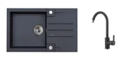 Zlewozmywaki z baterią - Alveus Zestawy - Zestaw zlewozmywaka Rock 130 i baterii Tonia, karbon SETA068 - miniaturka - grafika 1
