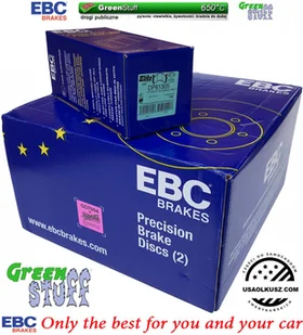 Przednie klocki GreenStuff + NAWIERCANE NACINANE tarcze hamulcowe EBC seria GD Cadillac DeVille 2000-2005 - Tarcze hamulcowe - miniaturka - grafika 3