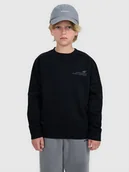 Bluzy dla chłopców - 4F Bluza dresowa nierozpinana bez kaptura chłopięca - czarna 122 (6-7 lat) - miniaturka - grafika 1