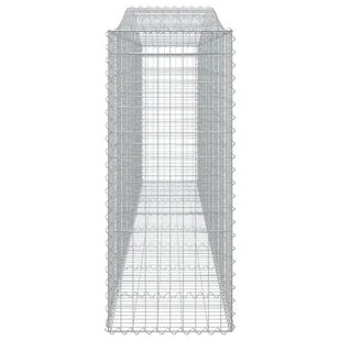 VIDAXL Łukowaty kosz gabionowy 400x50x120/140 cm, galwanizowane żelazo - Ogrodzenia - miniaturka - grafika 5