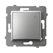 Wyłączniki światła i elektryczne - Ospel Łącznik zwierny "dzwonek" Srebrny Aria - ŁP-6U/m/18 - miniaturka - grafika 1