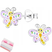 Biżuteria dla dzieci - KOLCZYKI MOTYLKI SREBRNE SZTYFT DLA DZIEWCZYNKI - miniaturka - grafika 1