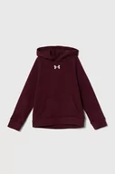 Bluzy dla chłopców - Under Armour bluza dziecięca UA Rival Fleece kolor bordowy z kapturem z aplikacją - miniaturka - grafika 1