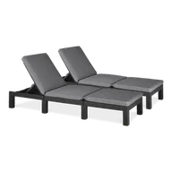 Leżaki ogrodowe - 2x Leżak ogrodowy DAYTONA DELUXE Graphite - miniaturka - grafika 1