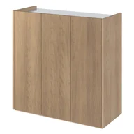 Komody - Komoda EASY EA-03 z oświetlaniem dąb scandi/biały połysk - miniaturka - grafika 1