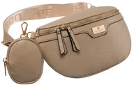 Nerki - Peterson Saszetka Nerka Miejska Damska Na Ramię Z Portmonetką Crossbody Beżowa - miniaturka - grafika 1