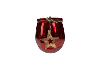 OSŁONKA SZKLANA CZERWONA GWIAZDKA 18 CM - Ozdoby bożonarodzeniowe - miniaturka - grafika 1