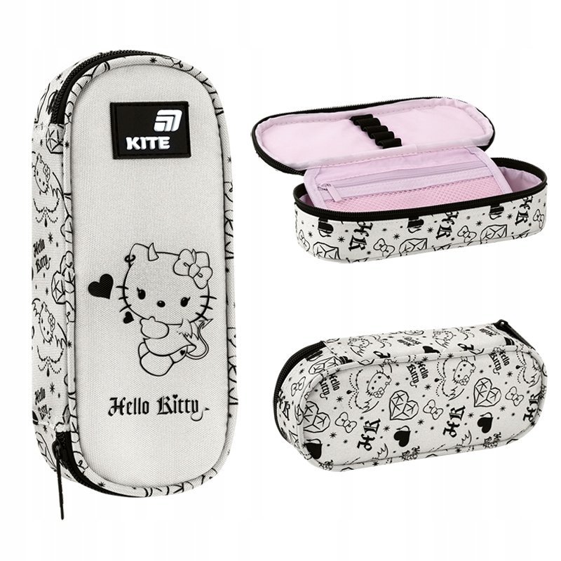 Piórnik saszetka szkolny przybornik dla dziewczynek beżowy Hello Kitty Kite