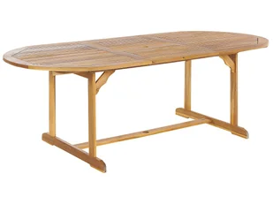 Stół Ogrodowy Rozkładany Akacjowy 160/220 X 100 Cm Jasne Drewno Maui - Stoły ogrodowe - miniaturka - grafika 1